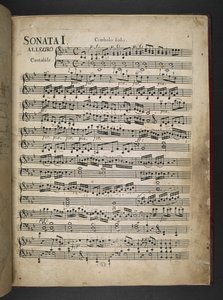 Lägg till MS 41631 f.2r Sonata I, partitur, från "Tre sonater för piano till den mest vördade ärkebiskopen och kurfursten av Köln Maximilian Friedrich...", av Ludwig van Beethoven av German School