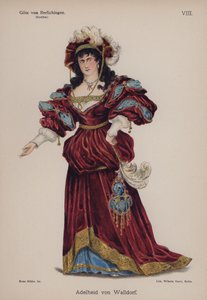 Adelheid von Walldorf, från Gotz von Berlichingen av Goethe (färg litho) av German School