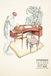 Annons för Flatow  Priemer, Antikviteter, ur Styl, utg.1922 (pochoirtryck) av German School