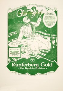 Annons för Kupferberg Gold, ur Styl, utg.1922 (pochoirtryck) av German School