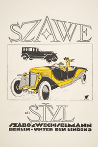 Annons för Szawe (Szabo & Wechselmann), från Styl, pub.1922 (pochoirtryck) av German School