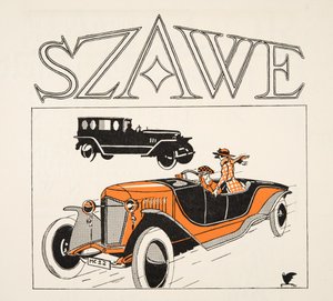 Annons för Szawe, ur Styl, utg.1922 (pochoirtryck) av German School
