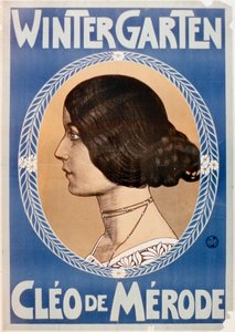 Annons för "Wintergarden" med Cleo de Merode i huvudrollen (färglitografi) av German School