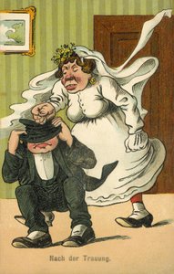 Efter bröllopet (färg litho) av German School