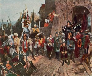 Agnes von Rosenberg överlämnar sin fars fästning till hussiterna av German School