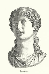 Agrippina den äldre, hustru till den romerske generalen Germanicus och mor till kejsar Caligula (gravyr) av German School