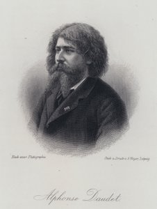 Alphonse Daudet, fransk romanförfattare (gravyr) av German School