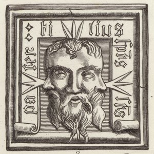 Amulett. Illustration för bilder Atlas (gravyr) av German School