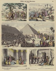 Forntida Egypten (färgad gravyr) av German School