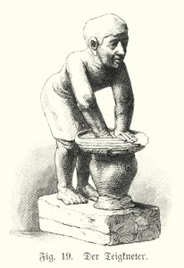 Forntida egyptisk figur av en man som blandar deg (gravyr) av German School