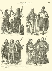 Gamla germanska dräkter av German School