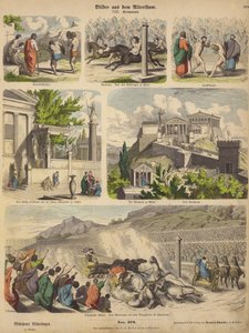 Antikens Grekland (färgad gravyr) av German School