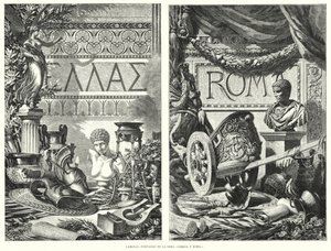 Antikens Grekland och Rom (litho) av German School