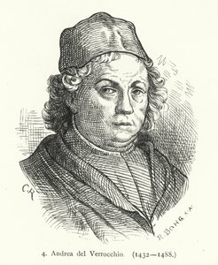 Andrea del Verrocchio, italiensk renässansmålare, skulptör och guldsmed (gravyr) av German School