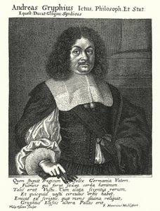 Andreas Gryphius, tysk poet och dramatiker (gravyr) av German School