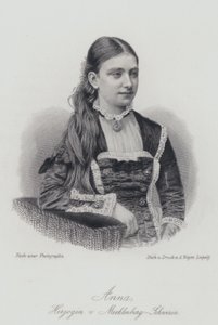 Anna, hertiginna av Mecklenburg-Schwerin (gravyr) av German School