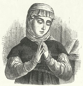 Anna Reinhard, hustru till Huldrych Zwingli, ledargestalt i reformationen i Schweiz (gravyr) av German School