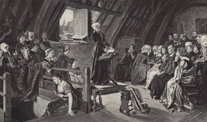 Anne Askew predikar den lutherska läran av German School