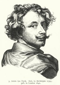 Anthony van Dyck, flamländsk barockkonstnär (gravyr) av German School