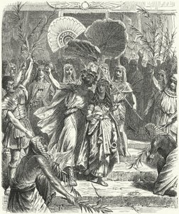 Antony och Cleopatra som Osiris och Isis (gravyr) av German School