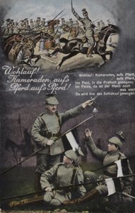 Stiga upp! Kamrater, på era hästar, på era hästar! (färg litho) av German School