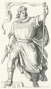 Arnulf av Kärnten, omtvistad kung av Italien och den helige romerske kejsaren (gravyr) av German School