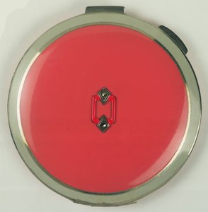 Art Deco Powder Compact, tillverkad av Rowenta, 1950-tal (korall) av German School