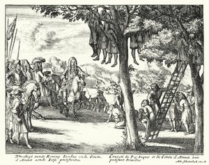 Grymheter begångna mot irländska protestanter av James II och Comte d"Avaux, 1689 av German School