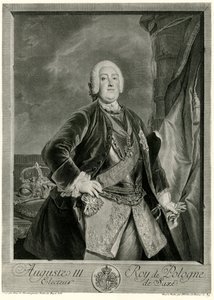 Augustus III (1696-1763) kung av Polen (fototyp) av German School