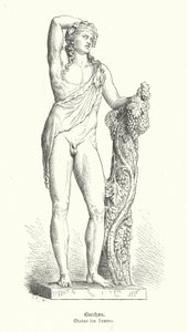 Bacchus, romersk vingud (gravyr) av German School