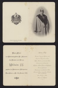 Bankett till ära av kejsar Wilhelm II av Tysklands födelsedag, Frankfurt, 27 januari 1897 (litho) av German School