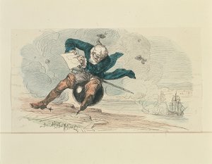 Baron Munchausen (färg litho) av German School