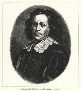 Bartolome Esteban Murillo, spansk barockmålare (gravyr) av German School