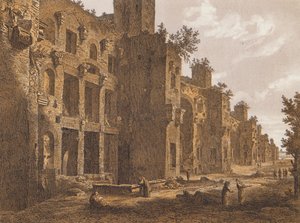 Diocletianusbadet, Rom (färglitografi) av German School