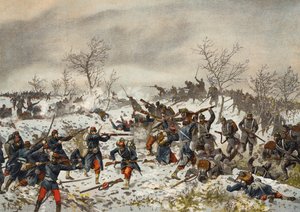 Slaget före Le Mans-Champagne, fransk-preussiska kriget, 11 januari 1871 av German School
