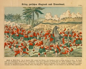 Slaget vid Modderfloden i boerkriget, 11 december 1899, broadsheet publicerad av C. Burckhardt, Weissenburg, 1899 av German School