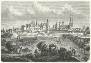 Berlin och Colln på 1600-talet (gravyr) av German School