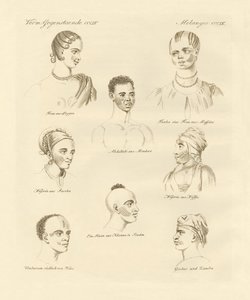 Blacks stam mitt i Afrika (färgad gravyr) av German School