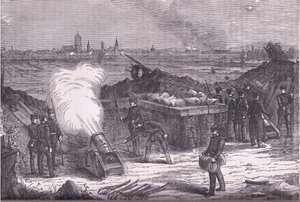 Bombardement av Schelestadt, Cassells historia om kriget mellan Frankrike och Tyskland publicerad av Cassell and Company Limited, ca 1890 (litho) av German School
