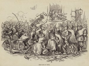 Brödupplopp i Stettin, Tyskland 24 april 1847 (gravyr) av German School