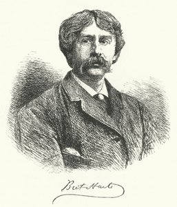 Bret Harte, amerikansk novellförfattare och poet (gravyr) av German School