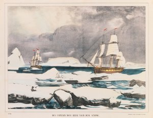 Brittisk polarforskare kapten Ross expedition till Antarktis, publicerad av J. Scholz, Mainz, mellan 1839-42 av German School