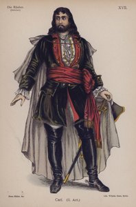 Carl, från Die Rauber (Rånarna) av Friedrich Schiller (färg litho) av German School