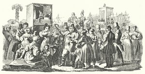 Karneval i Stuttgart-distriktet i Cannstatt, hösten 1835 (gravyr) av German School