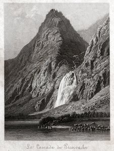 Cascade de Pissevache. (gravyr, cirka 1830) av German School