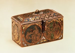Skrin, 1200-tal (champleve-emalj på koppar)