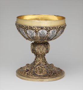 Bägare, c.1230-50 (silver, förgyllt silver, niello och juveler) av German School