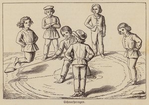 Barn som hoppar hopprep (gravyr) av German School