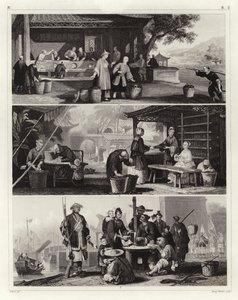 Kinesiska scener (gravyr) av German School