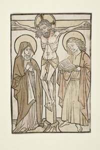 Kristus på korset mellan Maria och Sankt Johannes, 1460-70 av German School